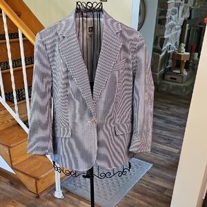 👚Anne Klein Navy and White Striped Blazer